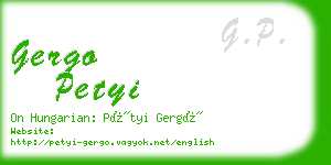 gergo petyi business card